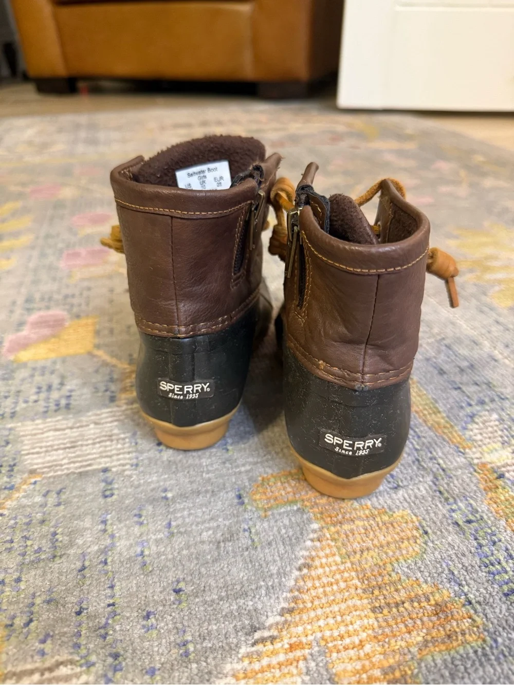 Sperry Top-Sider Saltwater Duck Boots Brown Kids Size 11 Little Kid Rain Boots